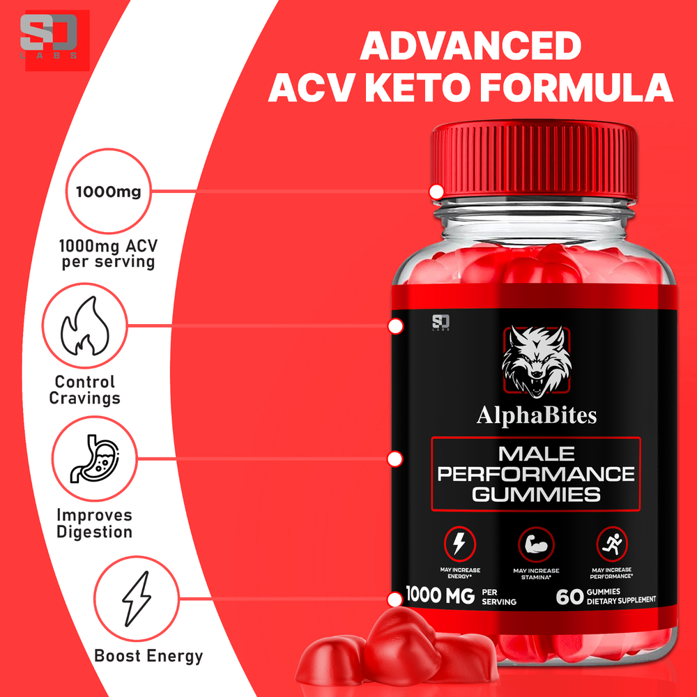 (3 Pack) Alpha Bites Male Gummies Advanced Performance and Stamina (180 Gummies)