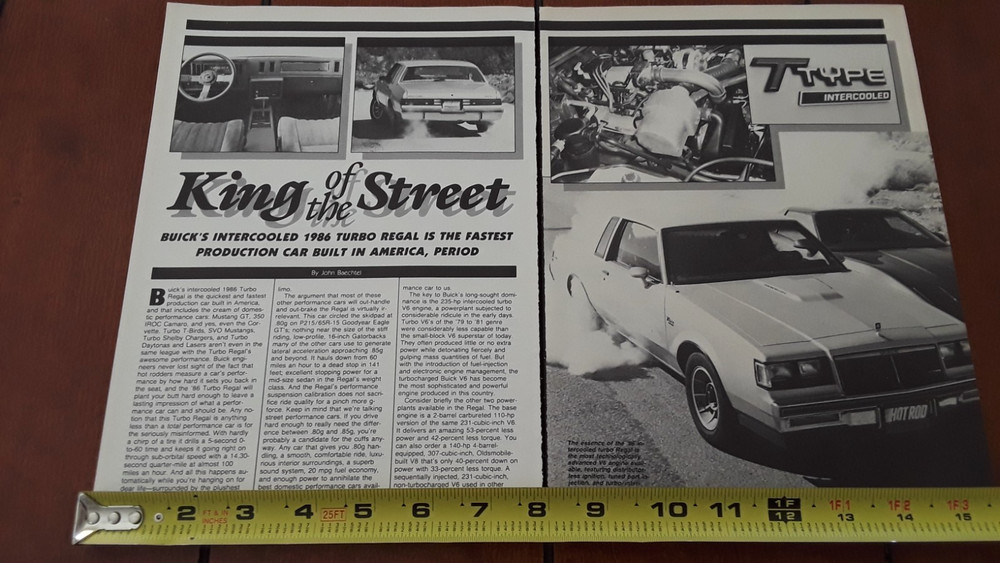1986 BUICK T-TYPE TURBO REGAL  ORIGINAL ARTICLE