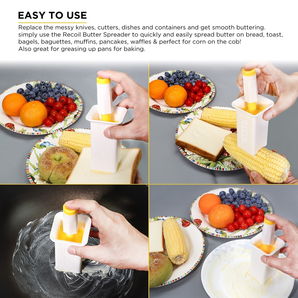 Recoil EBS Butter Spreader Butter Stick Holder with Length Adjustable Plunger