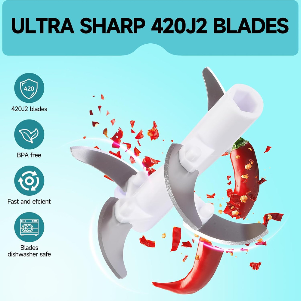 Manual Food Processor Vegetable Chopper, Portable Hand Pull String Garlic Mincer