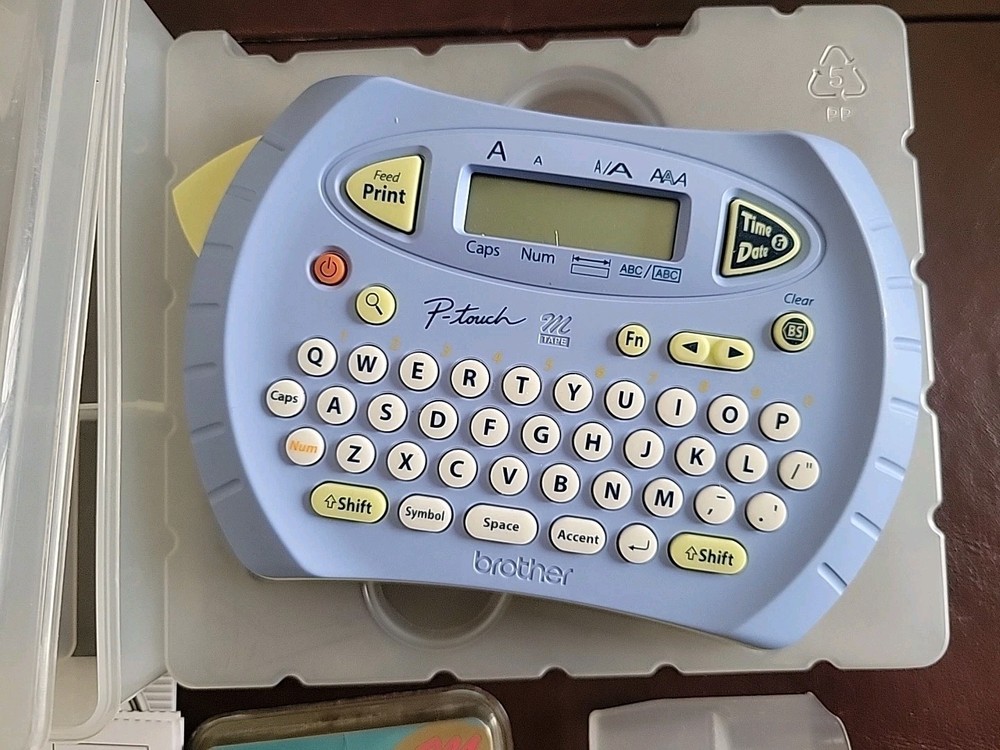Brother P-Touch PT-70 Label Maker Printer & Storage Case ~Date/Time~ Tested! EUC