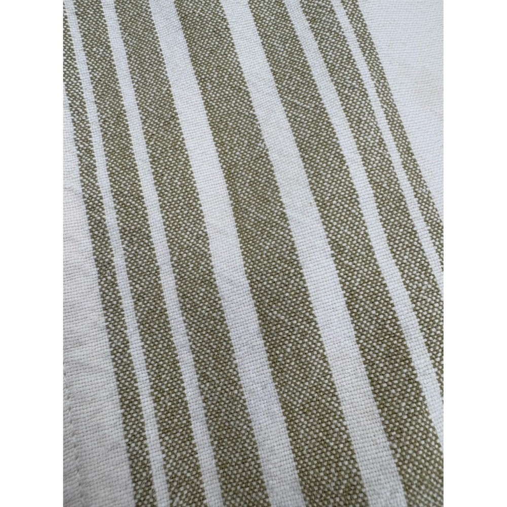 Pottery Barn 108 Table Runner Stripe Cotton Monogram E Farmhouse