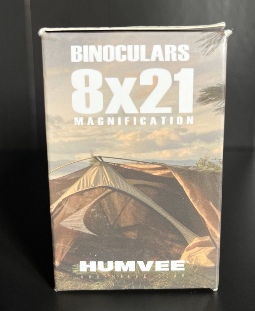 Humvee 8X21 Rubber Armor Compact Hunt Binocular W/ Anti-Reflect Ruby Red *NEW*
