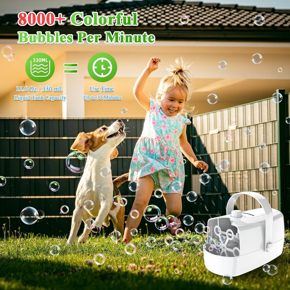 Bubble Machine, 3-in-1 Bubble Maker, Bubble Blower with 3 Bubble Wheels, Make...
