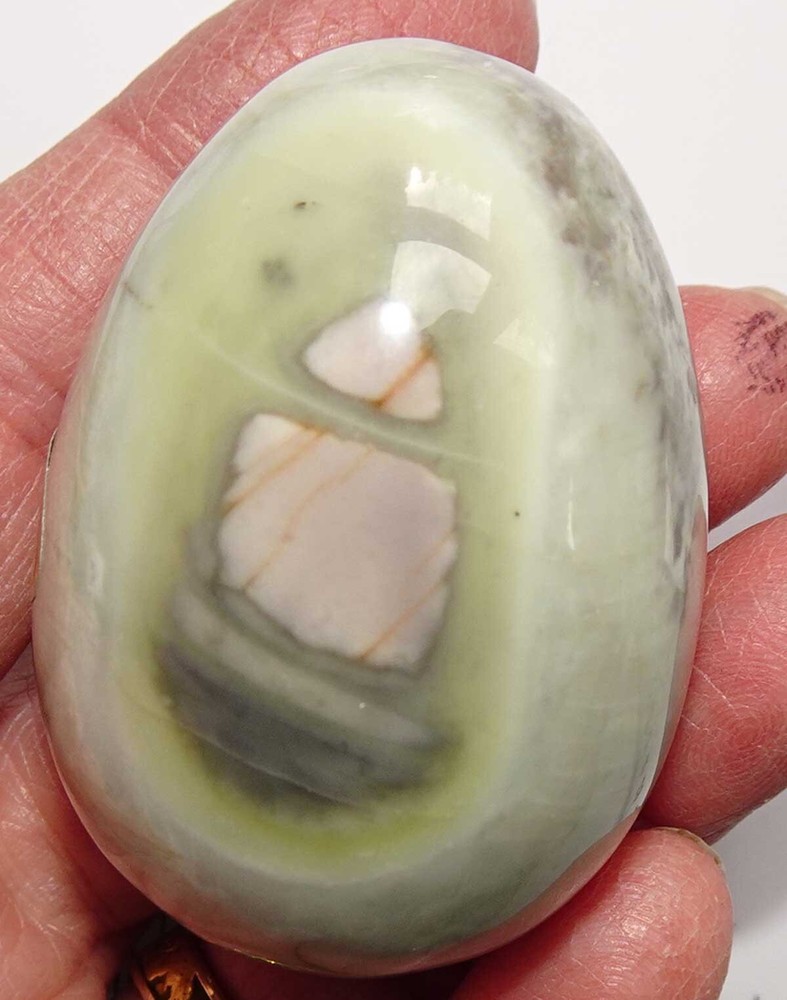 Silver Leaf Jasper 1 3/4 inch tall Egg  sc101