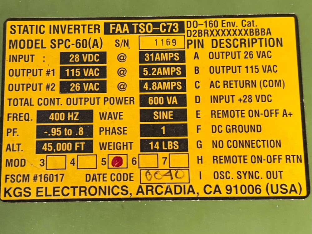 Static Inverter SPC-60(A) Removed Working
