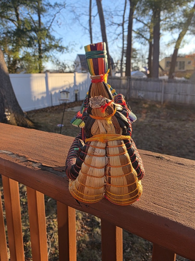 Peruvian Handmade Reed Boat with Hut & Figures