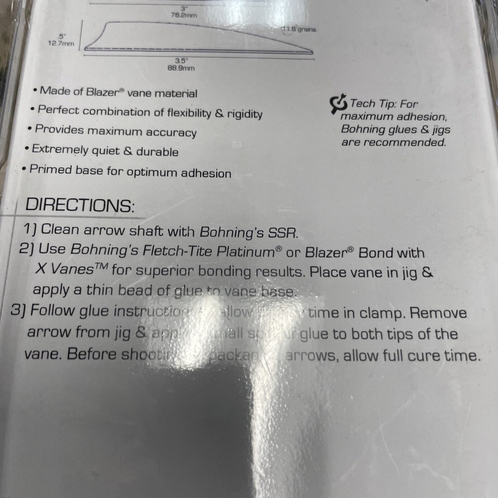 Bohning Archery X Vane 3” Red 100 Pack