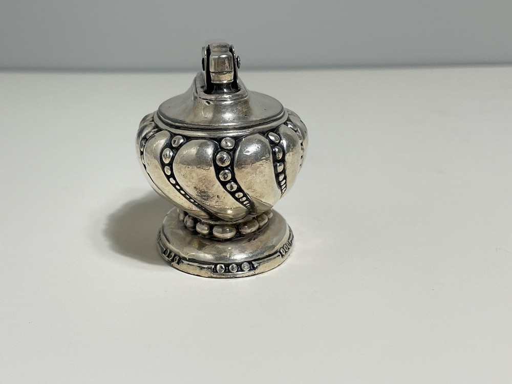 Vintage Ronson Crown Silver Plated Table Top Cigarette Cigar Lighter-Untested