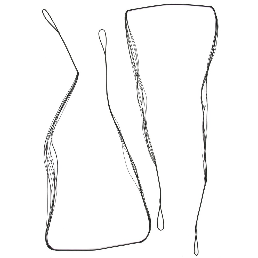 2 Pack 53" Recurve Bow String 12 Strands Archery Bowstrings Replacement Black US