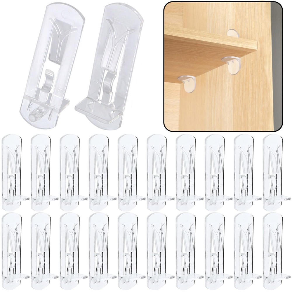 20pcs Plastic Locking Shelf Support Pegs,6.9mm Shelf Pins ,Self-Locking Brack...