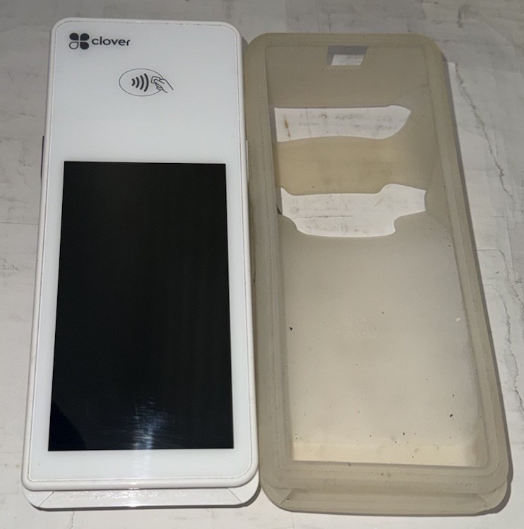 Clover Flex Handheld POS System C403 with Rubber Sleeve Tested Working