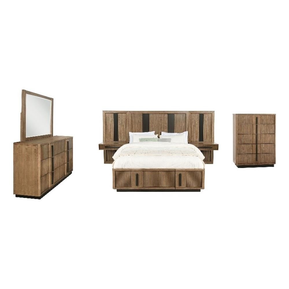 Terrace 6-piece Eastern King Panel Bedroom Set Ash Brown