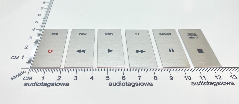 Nakamichi 600 Cassette Function Button Labels Custom Made Aluminum Full Set