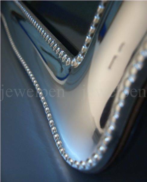 Chippendale Double Pearl Edge - Solid 925 Sterling Silver with Mahogany (V1)