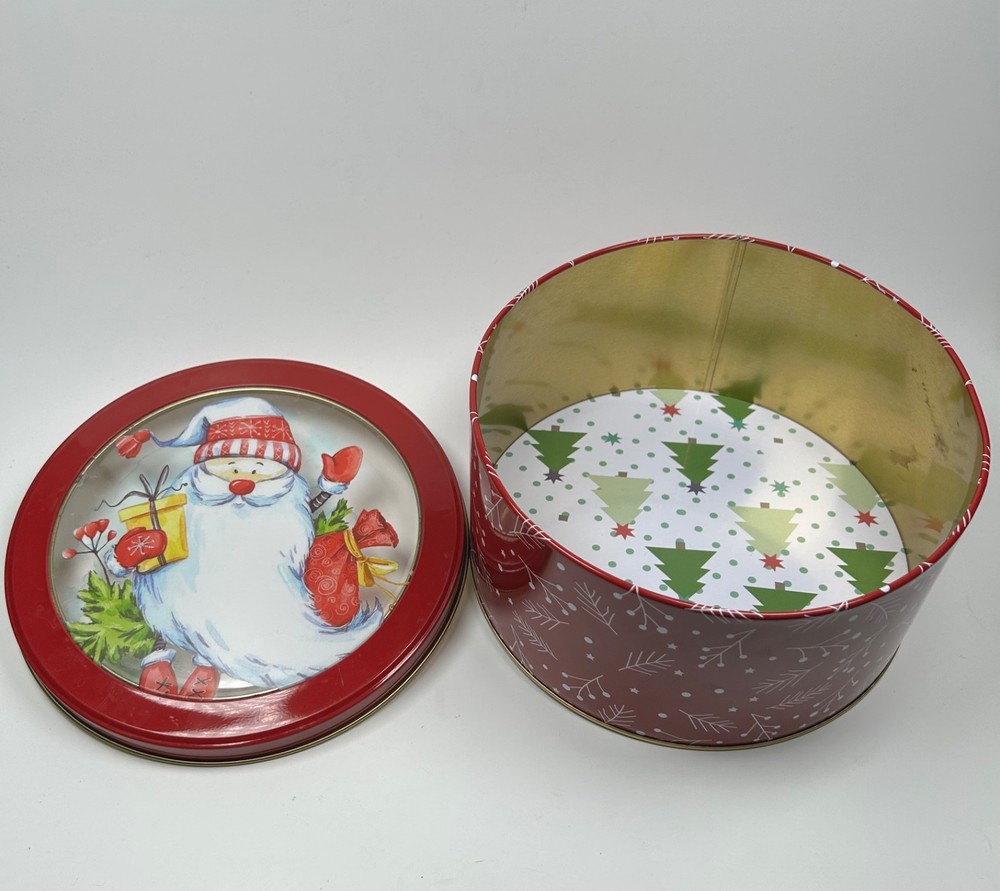 3 lot random sizes Christmas tins pre owned