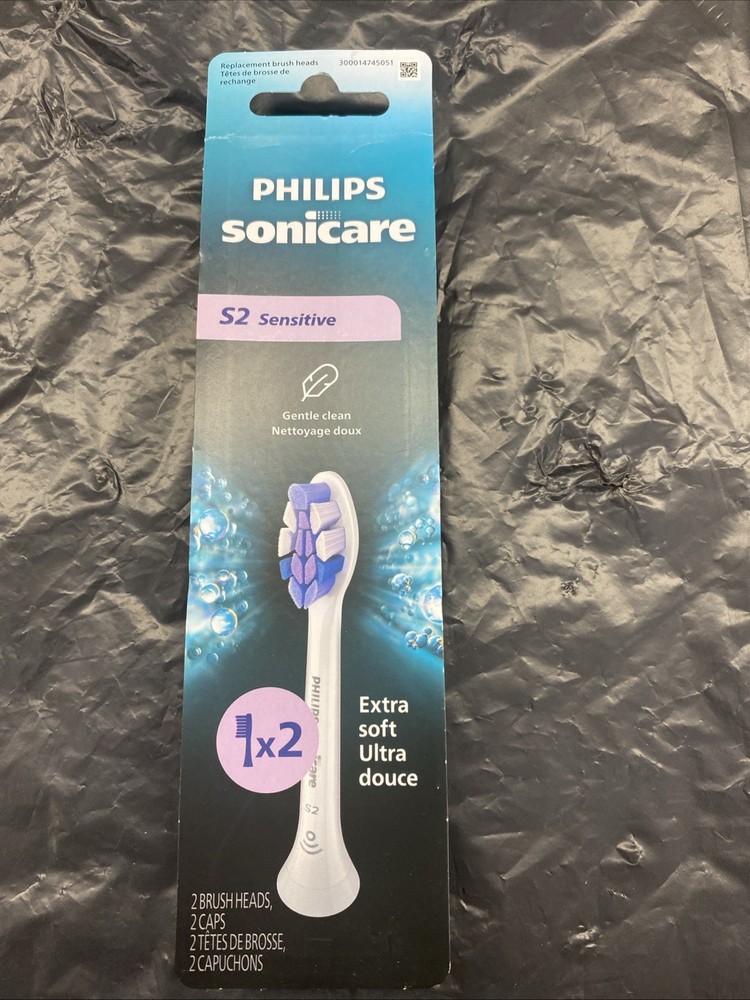 Philips Sonicare S2 Sensitive Replacement Brush Heads Extra Soft Ultra 2 Count