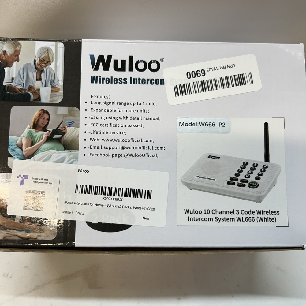 Wuloo FM Wireless Intercom System (2-pack) W666-P2