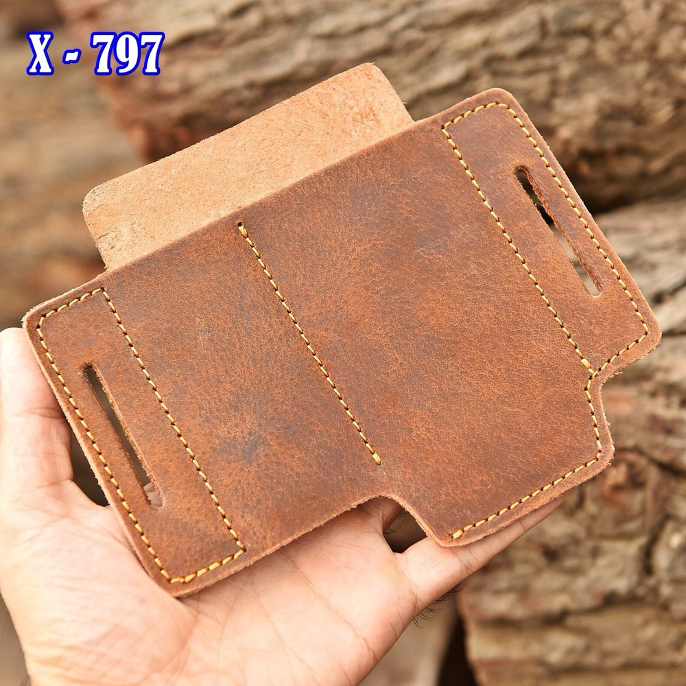 Leather Knives Sheath Folding Pocket Knife Multi-tool Pen Torch Flash Light