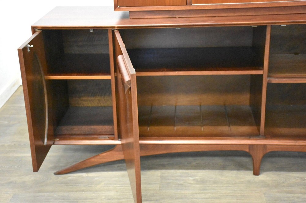 Refinished Walnut Vladimir Kagan Style Sideboard Credenza