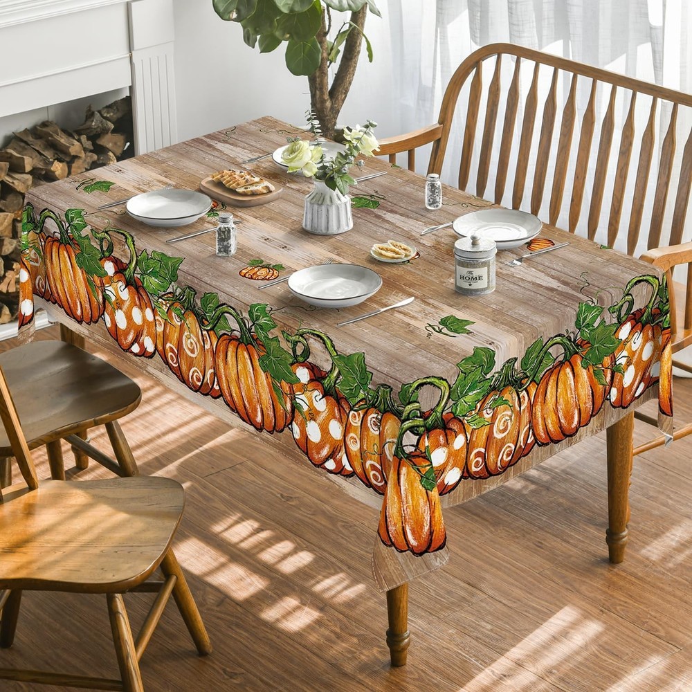 Horaldaily Fall Tablecloth 60×84 Inch 60 x 84 (Rectangular), Brown