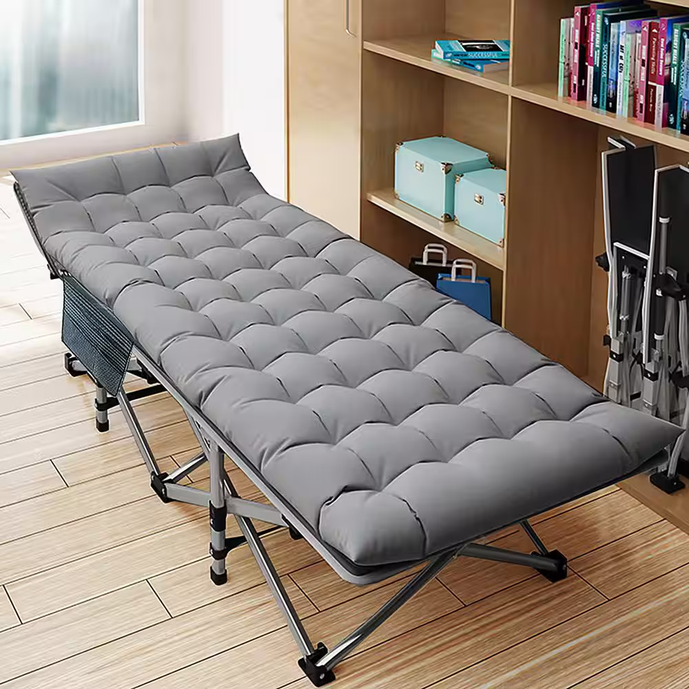 Folding Camping Cot, Heavy-Duty Sleeping Cots with Carry Bag, Double Layer Oxfor