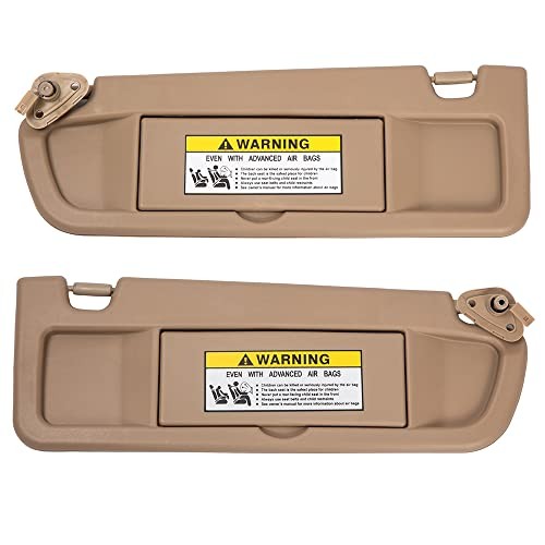 A Pair Left and Right Sun Visor Sunvisor Compatible with 2006 2007 2008 Beige