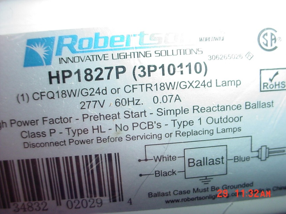 HP1827P Robertson Ballast