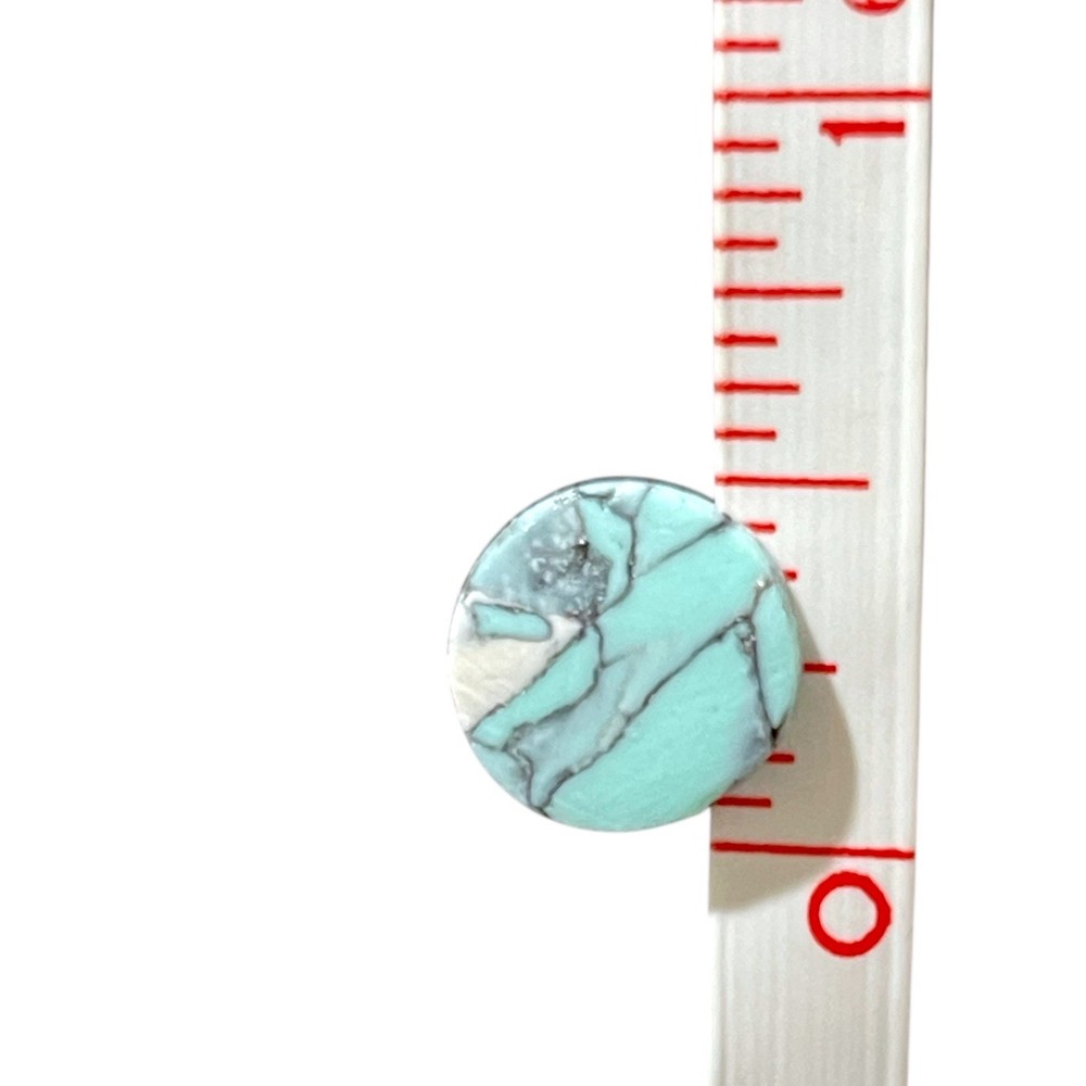 Marbled Turquoise Circular Polymer Clay Stud Earring
