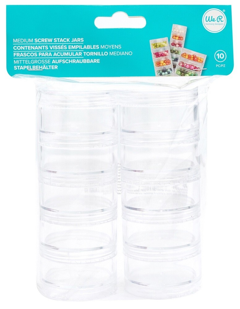 We R Memory Keepers Storage Screw Stack Jars 10/Pkg-Medium