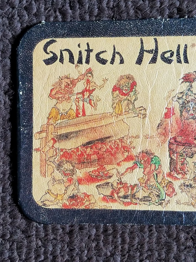 100% Leather - SNITCH HELL - Biker Jacket Motorcycle Vest Sew-On Patch