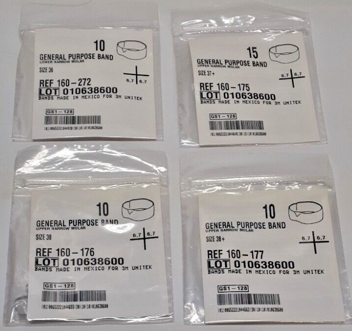 3M UNITEK GEN.PURPOSE MOLAR BANDS ASSORTED PACKS