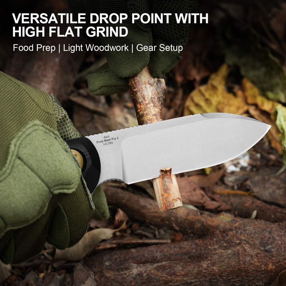 Kizer Drop Bear Fix 3 Fixed Knife 14C28N Blade G10 Handle Medium Size 1101A1