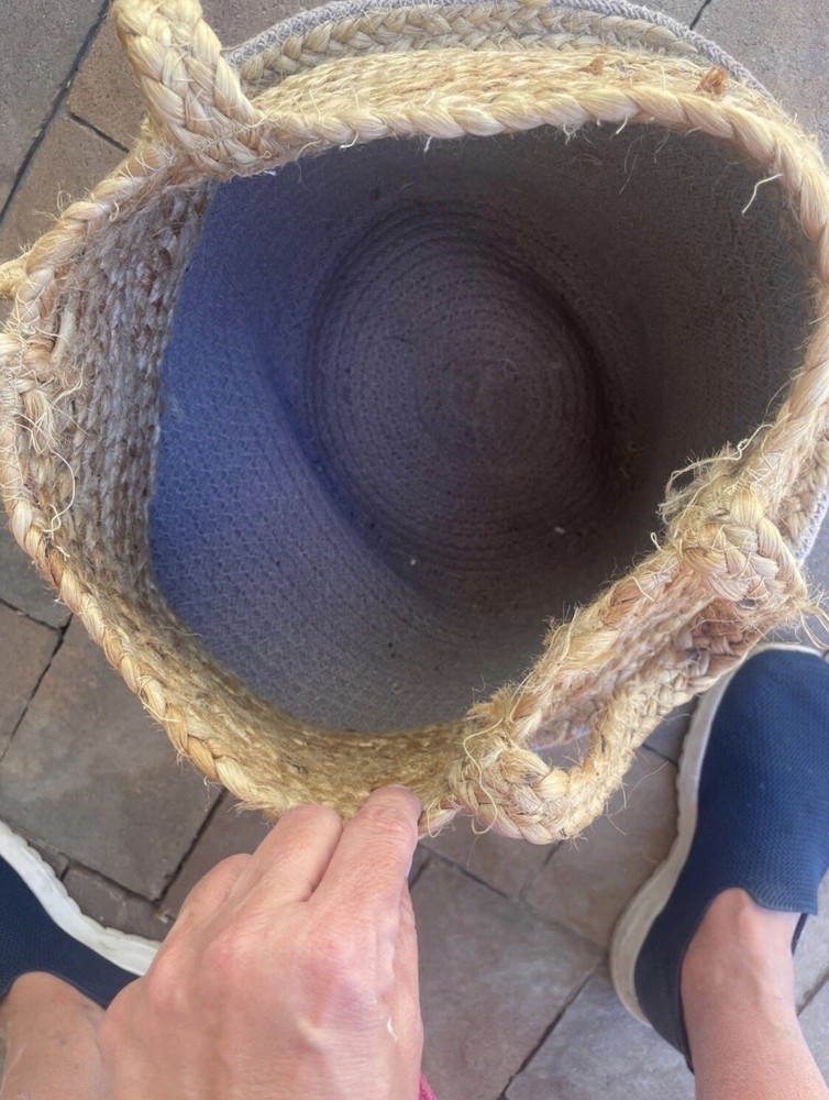 Handcrafted Boho Jute Woven Basket Artisan Made
