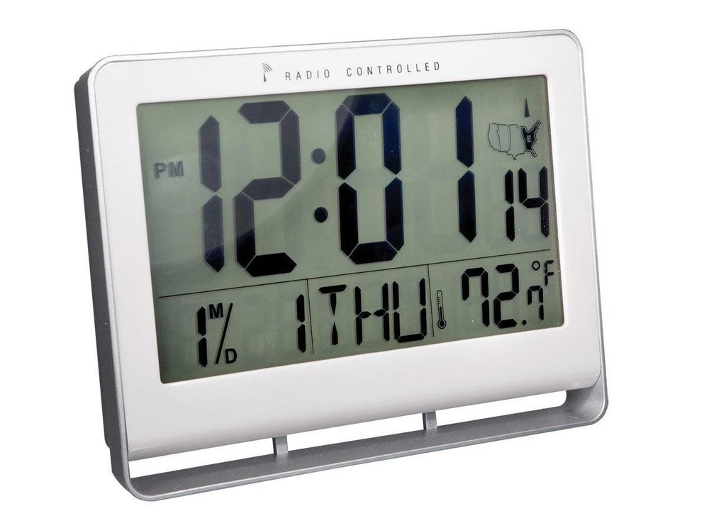Atomic 2-inch LCD Number Clock with Temperature and Light