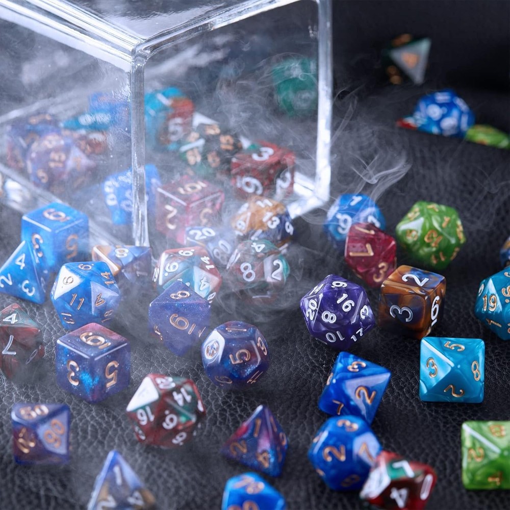 182pcs DND Dice Sets - 26 Colors with Large Drawstring Bag