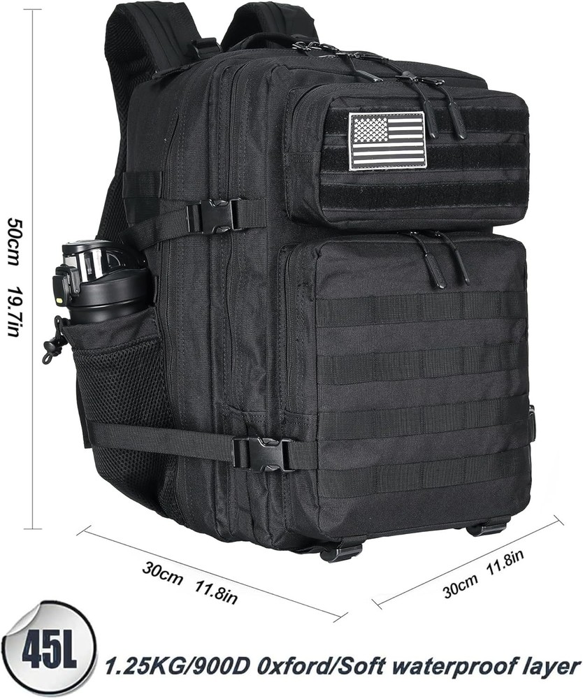 45L Tactical Assault Backpack 3 day assault pack with Molle Waterproof backpack