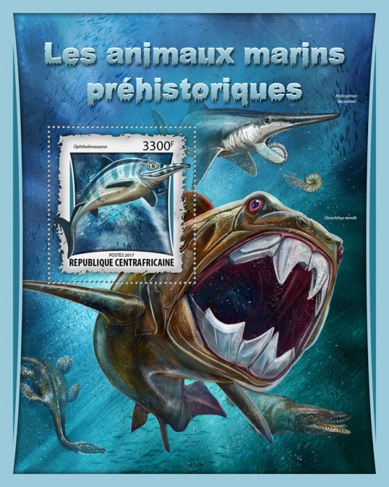 2017 Centrafrique - Prehistoric Water Animals  |  Michel Code: 6714 / Bl.1563