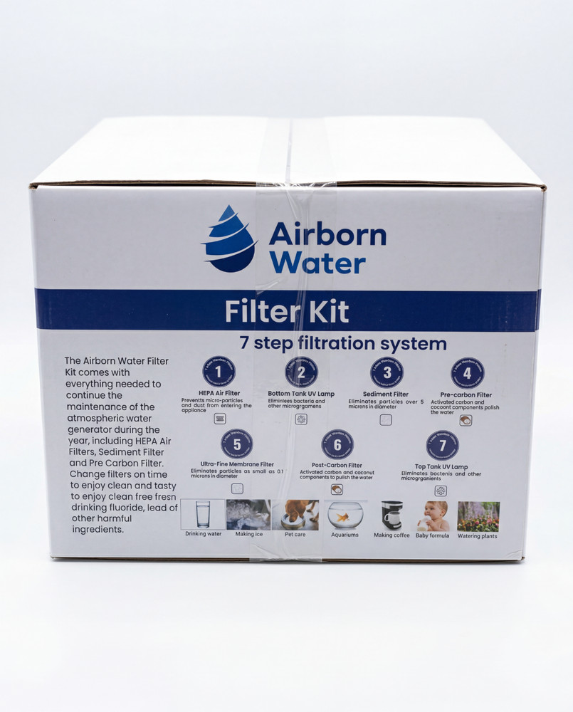 Airborn Water 1 Year Filter Kit 7-Stage Replacement Set + UV Lamps