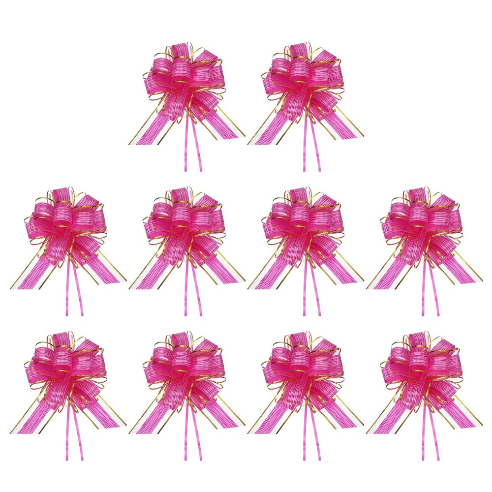 Large Gift Bow 9x7 Inch, 10 Pack  Pull Bows for Gift Wrapping, Dark Red
