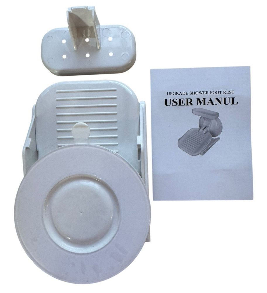 Shower Suction Foot Rest for Inside Shower - Foldable - White