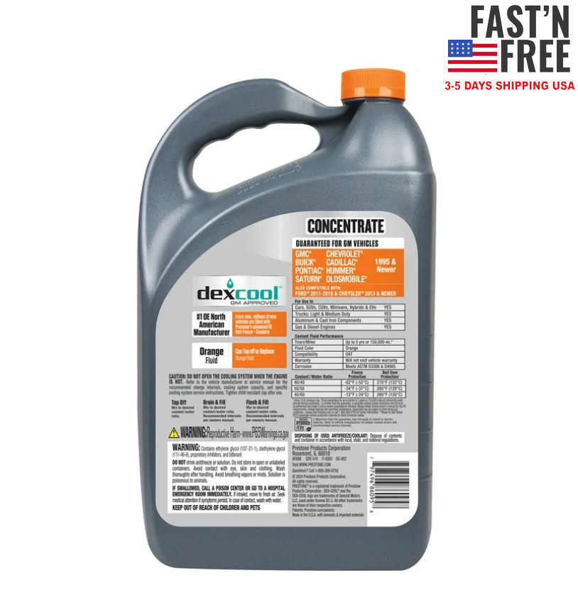 Prestone Dex-Cool Anitfreeze/Coolant Concentrate, 1gal