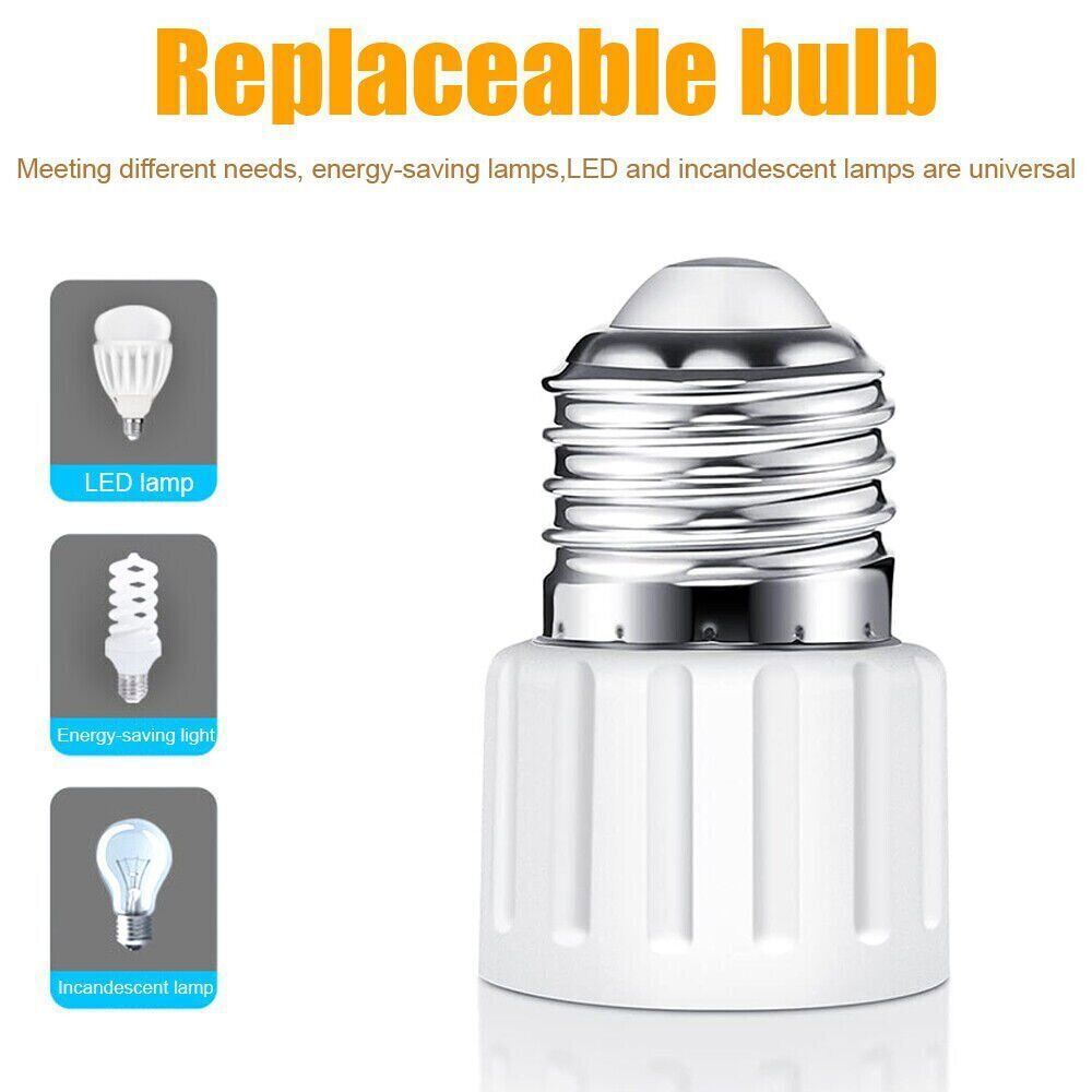 E26/E27 Light Bulb Socket 2/3 Prong Outlet Light Socket to Plug Adapter Convert