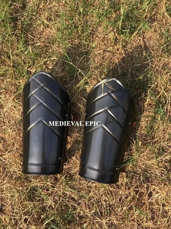 Medieval blackened Arm Bracers, Knight Warrior Armor ~ Battle Ready Arm Set