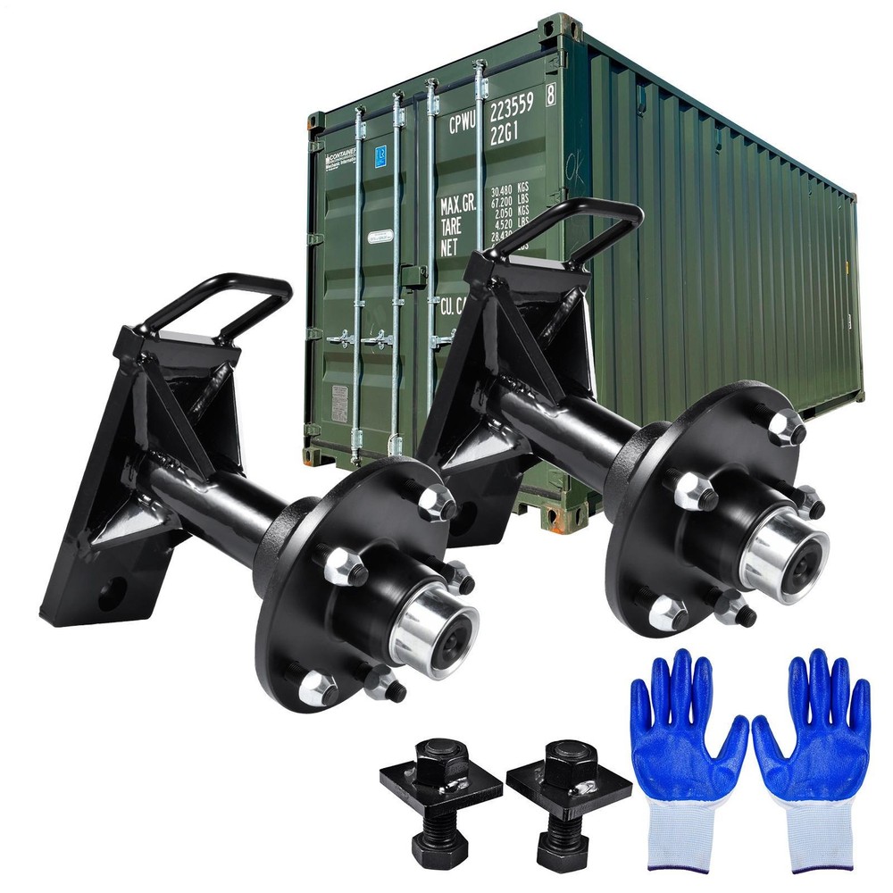 5 x 5.5 Lug 8800LB Shipping Container Wheels, Bolt-on Spindle Kit NEW