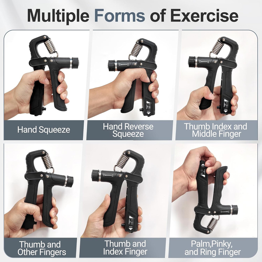 Grip Strength Trainer Kit 5 Pack Adjustable Hand Gripper Forearm Exerciser