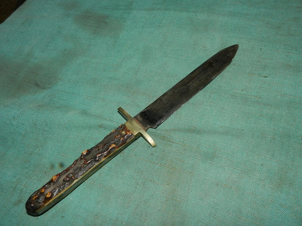 19th century Sheffield stag handle boot knife