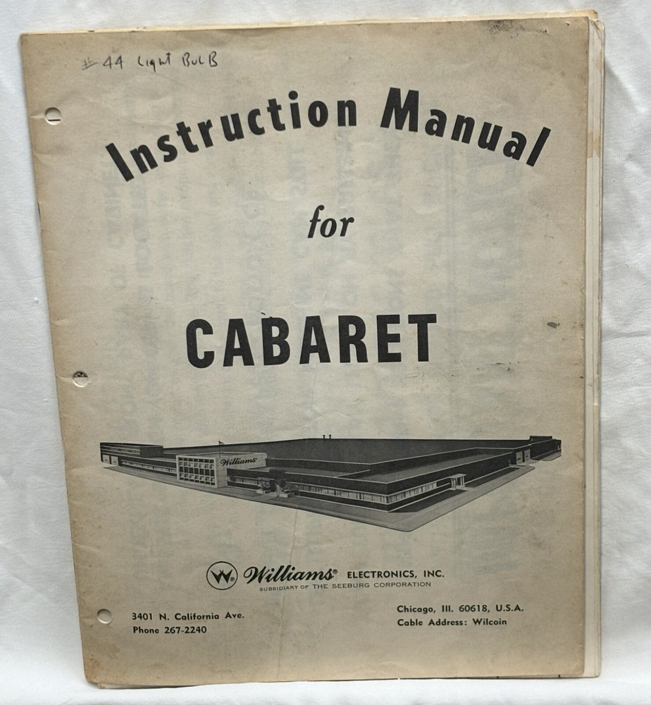 ORIGINAL-WILLIAMS-CABARET-INSTRUCTION MANUAL