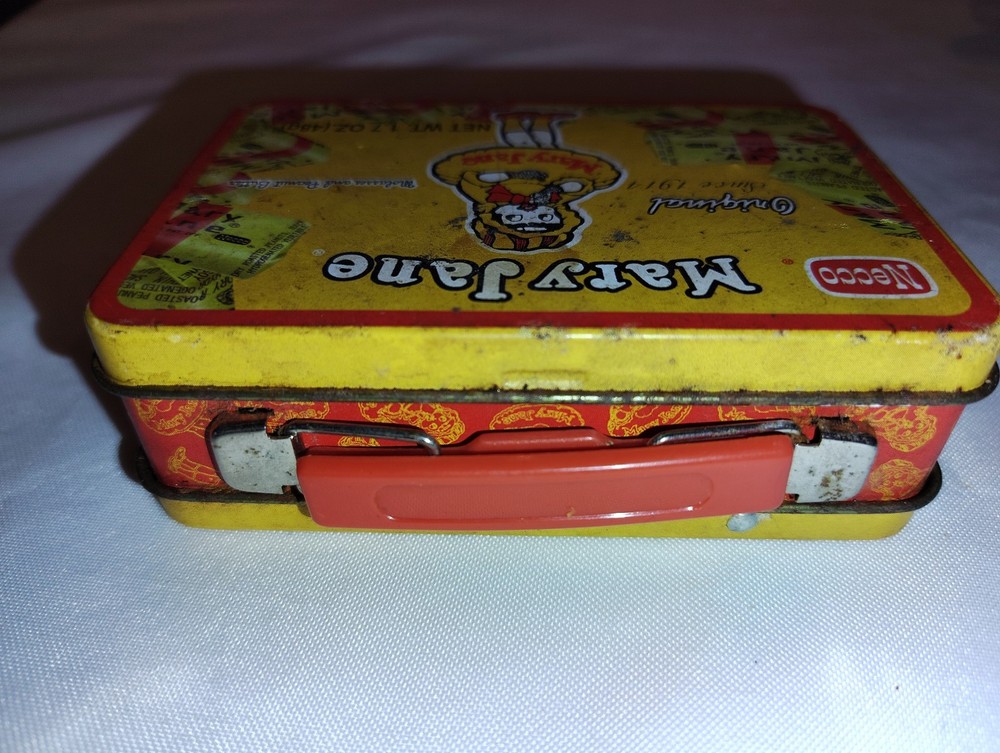 Empty Necco Mary Jane Candies Mini Lunch Box Tin 2007