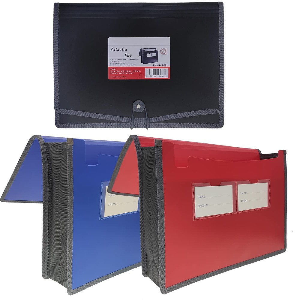 Premium Quality Plastic Expanding File Folder Document Organizer, 3.5" Expans...